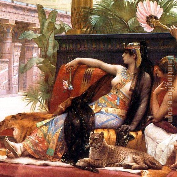 Cleopatra Testing Poisons on Condemned Prisoners cropped painting - Alexandre Cabanel Cleopatra Testing Poisons on Condemned Prisoners cropped art painting
